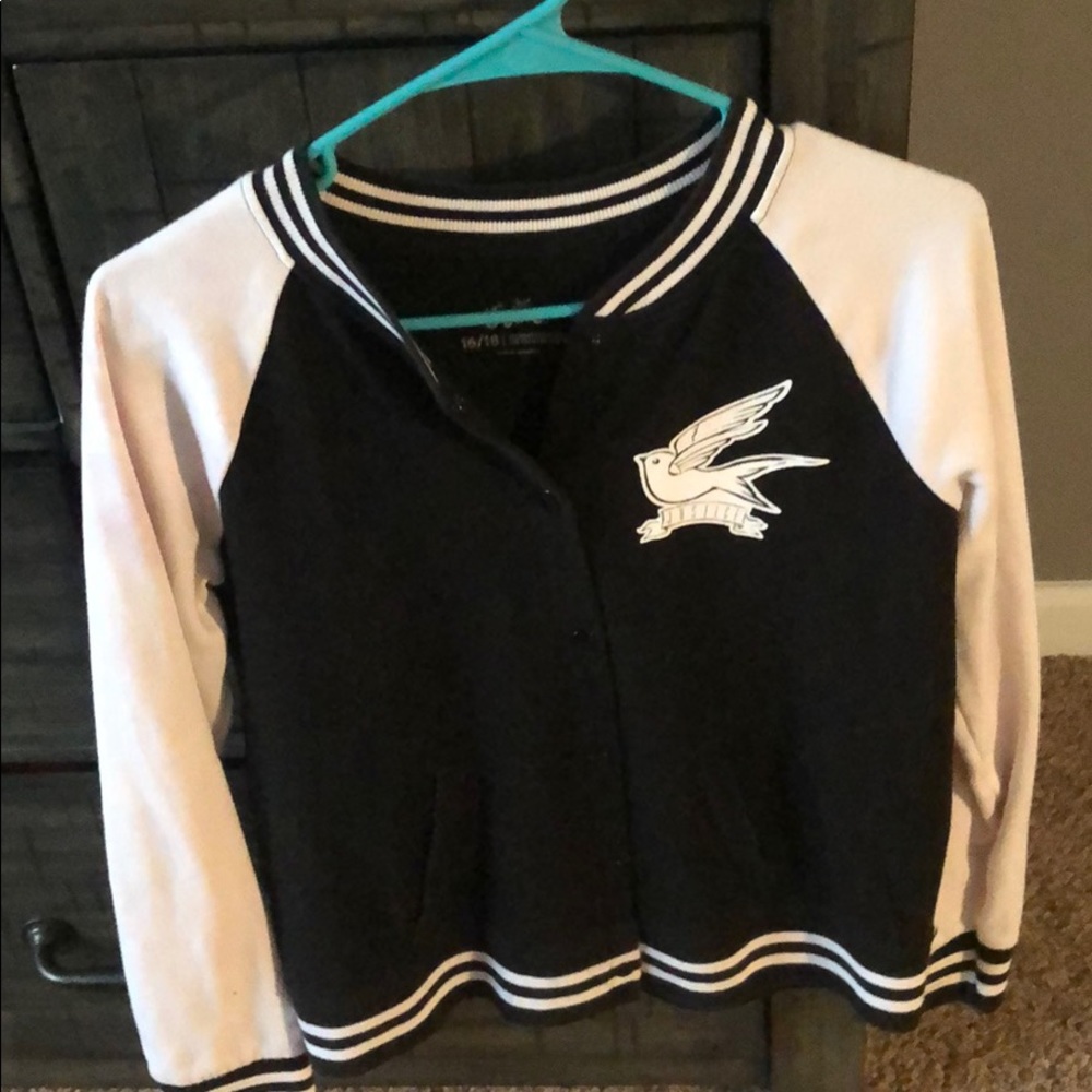 Black and White Justice Button Down Jacket